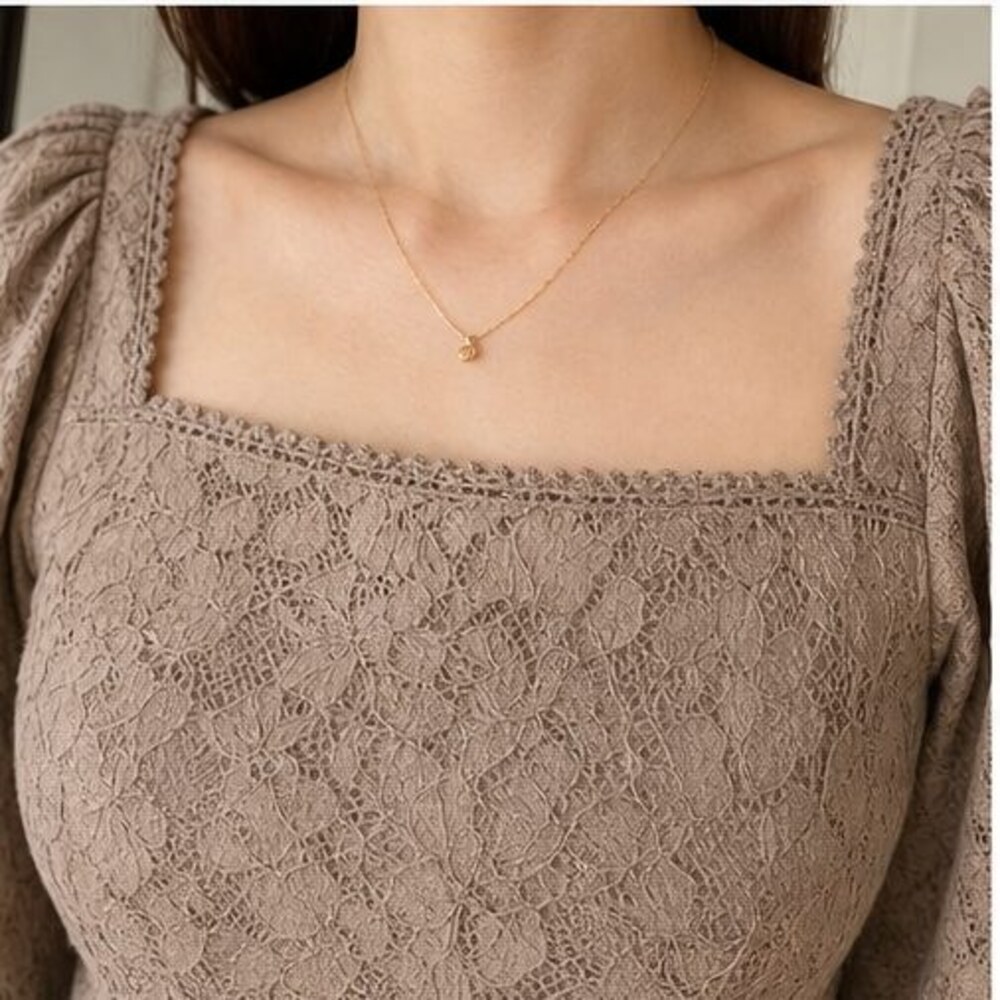 Taupe Ruffle Blouse - Picture 4 of 6